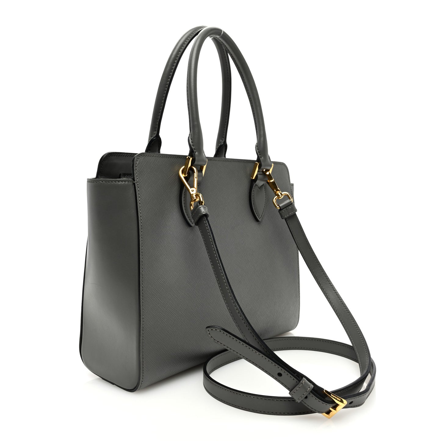Saffiano Soft Calfskin Small Zippered Tote Marmo