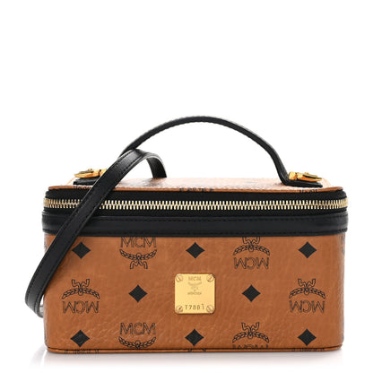 MCM Visetos Vanity Case Cognac Black 1 of 11