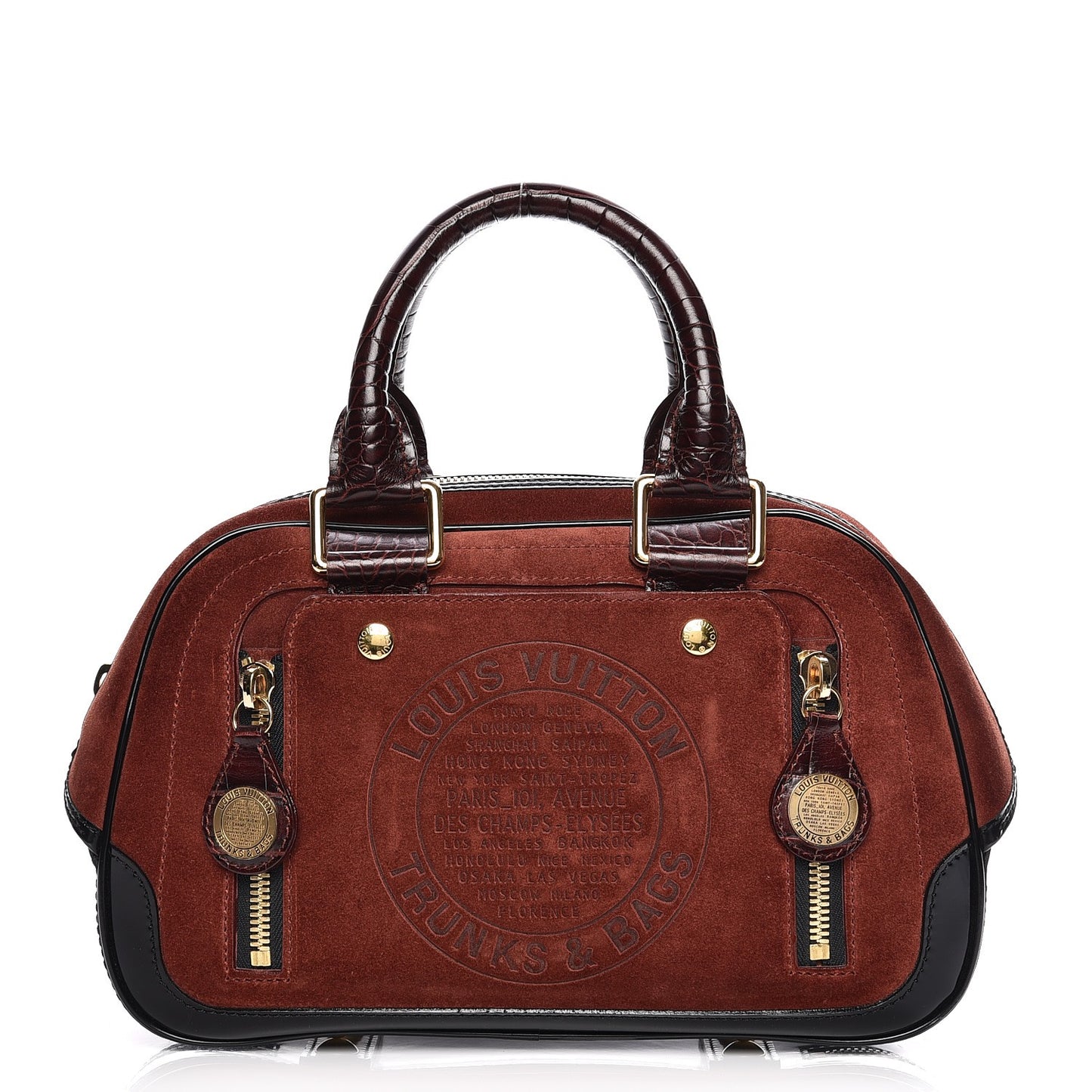 Suede Stamped Havane Bowler PM Brun