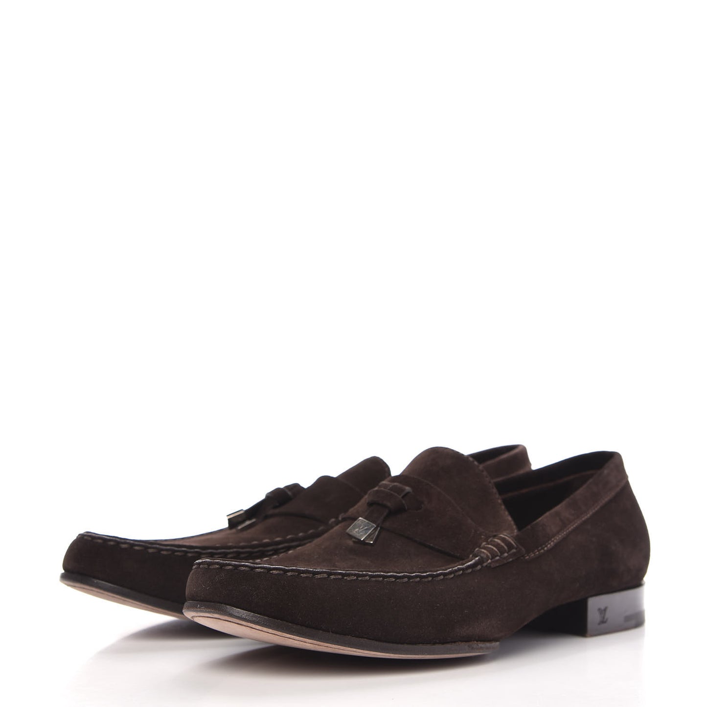 Suede Calfskin Mens Moccasin Loafers 8.5 Brown