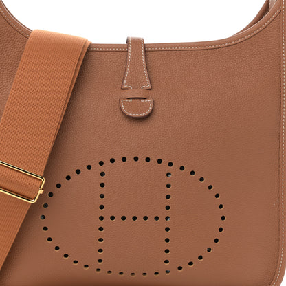 Hermes Taurillon Clemence Evelyne III PM Gold 8 of 11