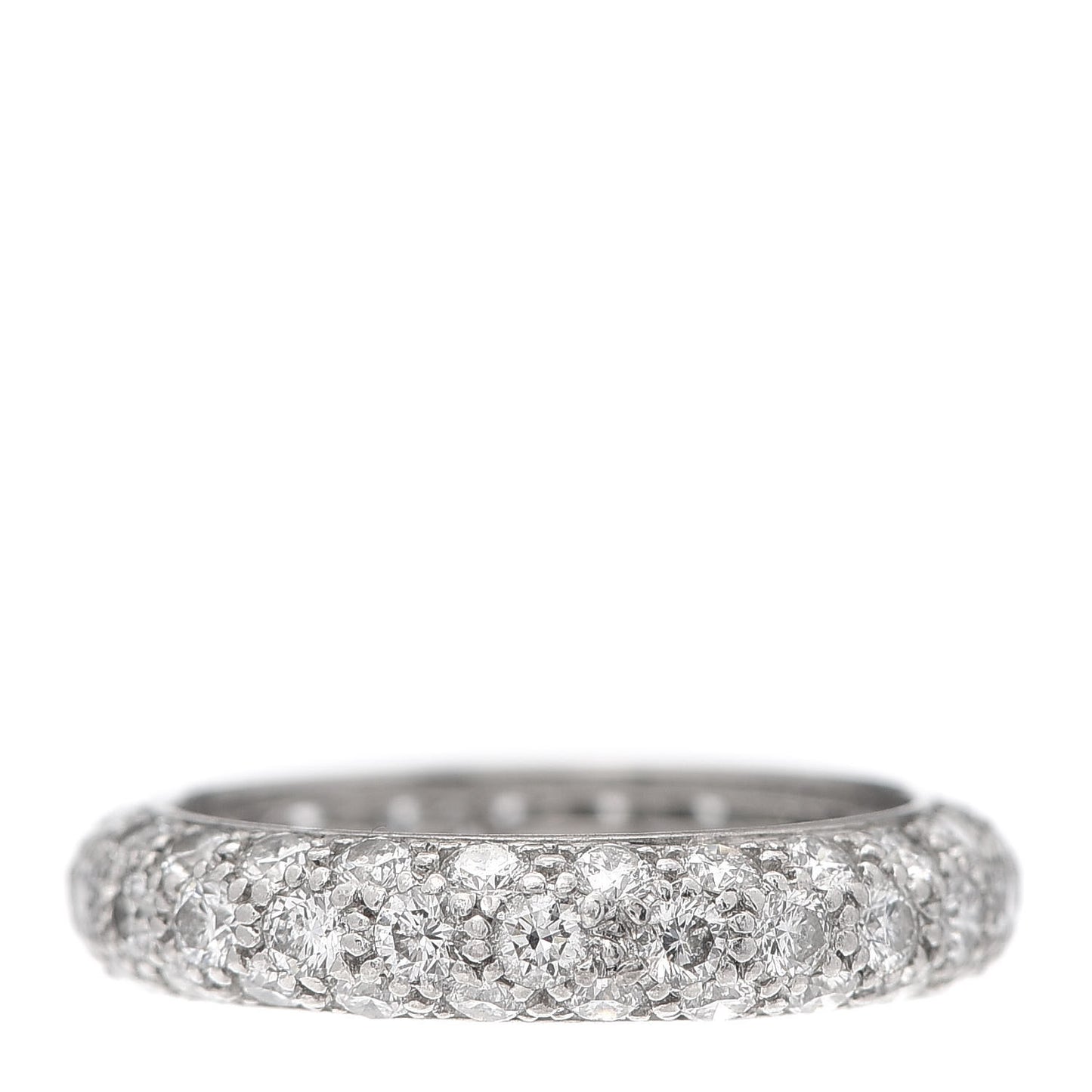 Platinum Diamond Etoile Three-Row Band Ring 46 3.75