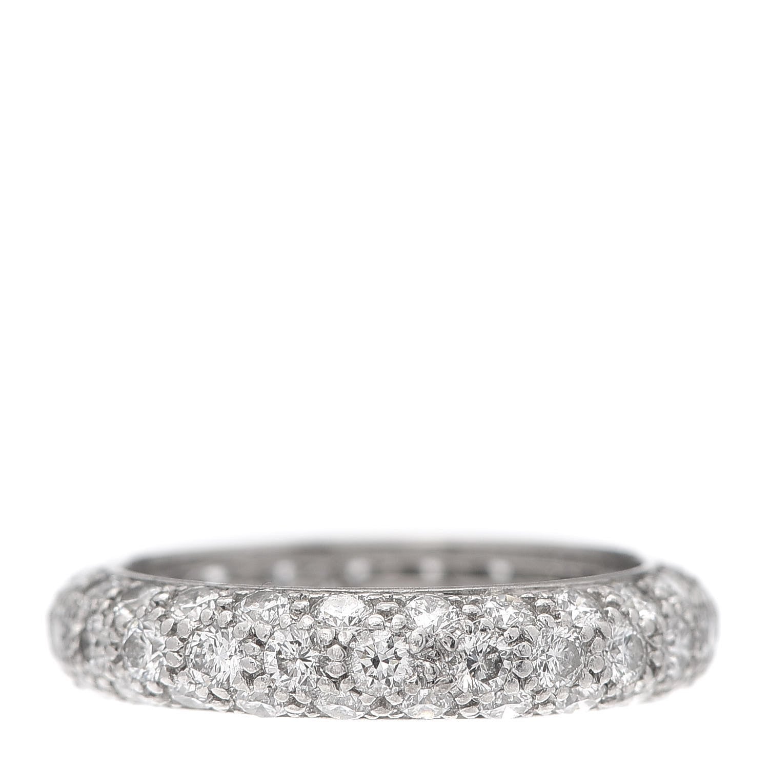 Tiffany Platinum Diamond Etoile Three-Row Band Ring 46 3.75 1 of 5