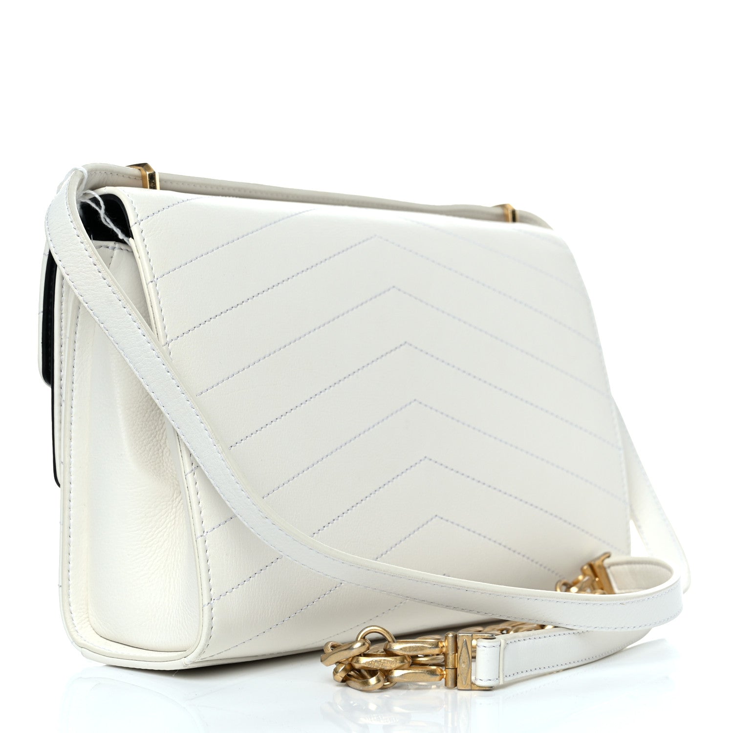 Chanel Calfskin Chevron Quilted Medium Casual Trip Flap White 2 of 10