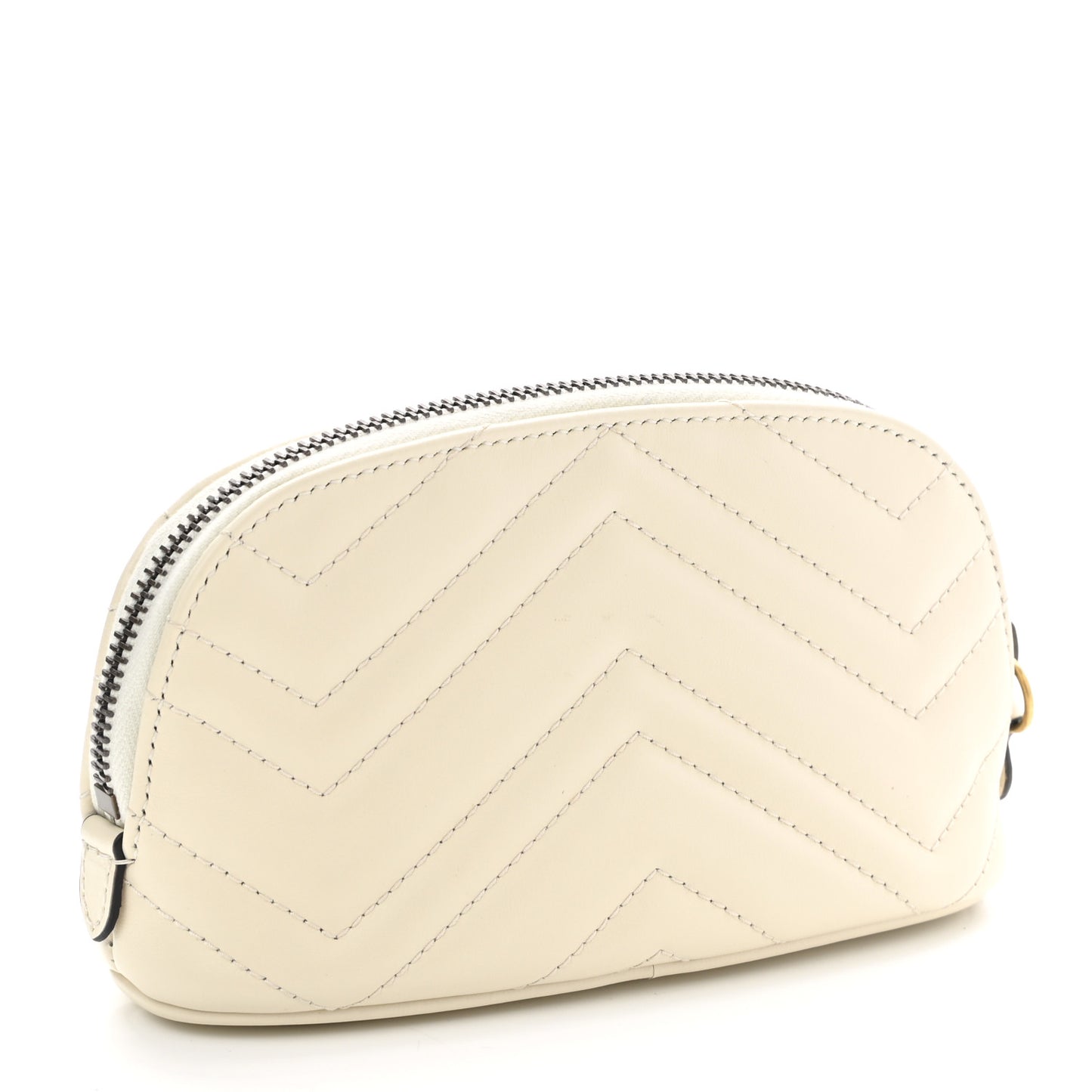 Calfskin Matelasse GG Marmont Pouch Cosmetic Case White