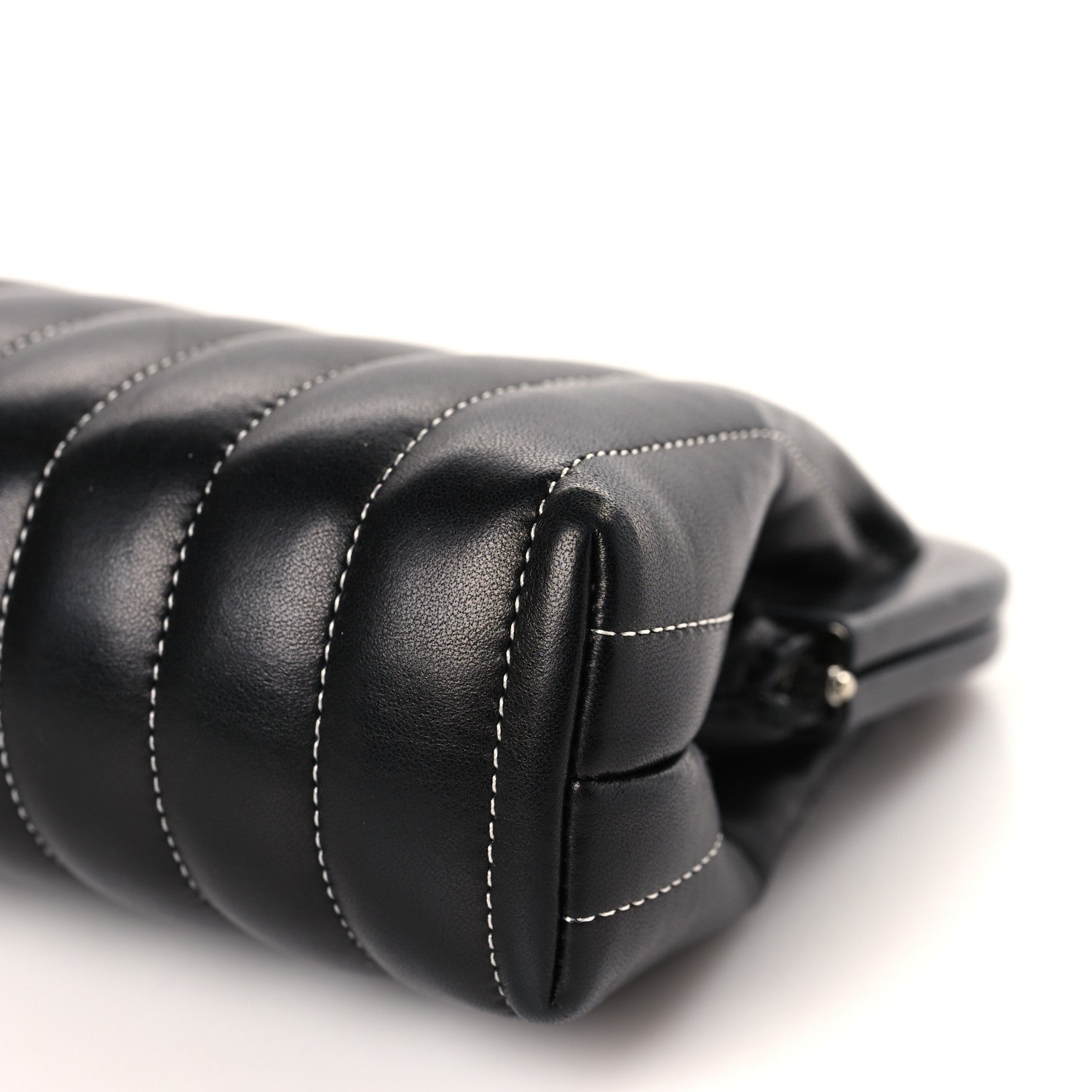 Chanel Lambskin Vertical Quilted Mademoiselle Clutch Black 9 of 9