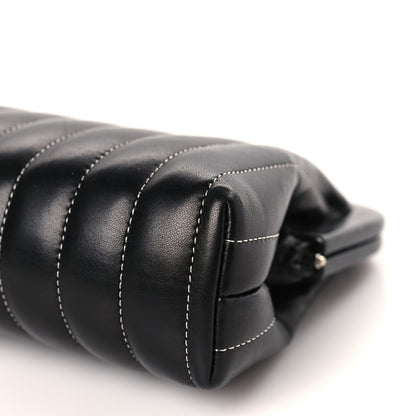 Chanel Lambskin Vertical Quilted Mademoiselle Clutch Black 9 of 9