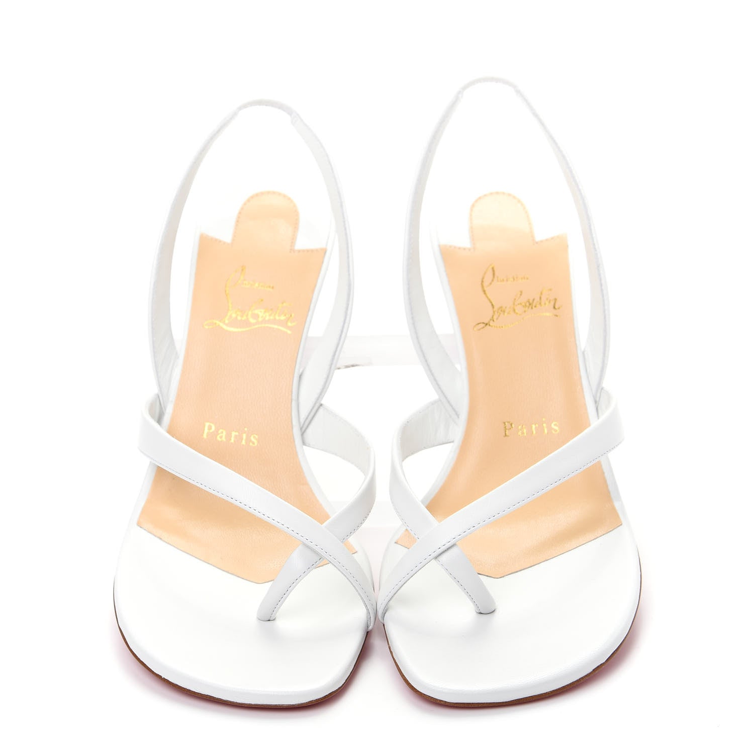 Christian Louboutin Kid Taralita 85 Thong Sandals 37 White 5 of 10