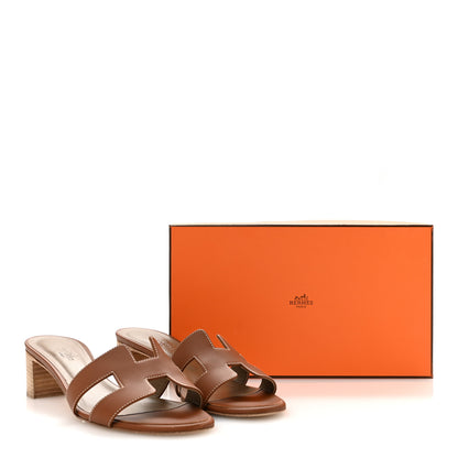 Hermes Calfskin Oasis Sandals 39.5 Gold 10 of 10