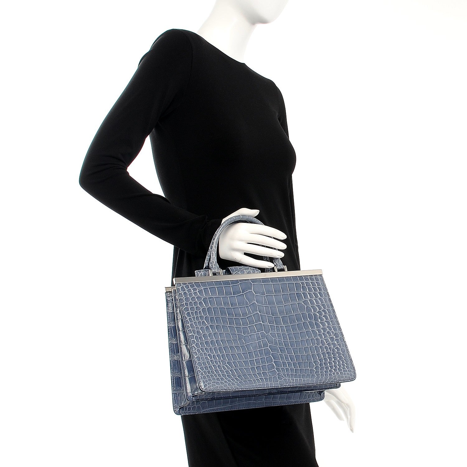 Louis Vuitton Crocodile Deesse MM Blue 2 of 8