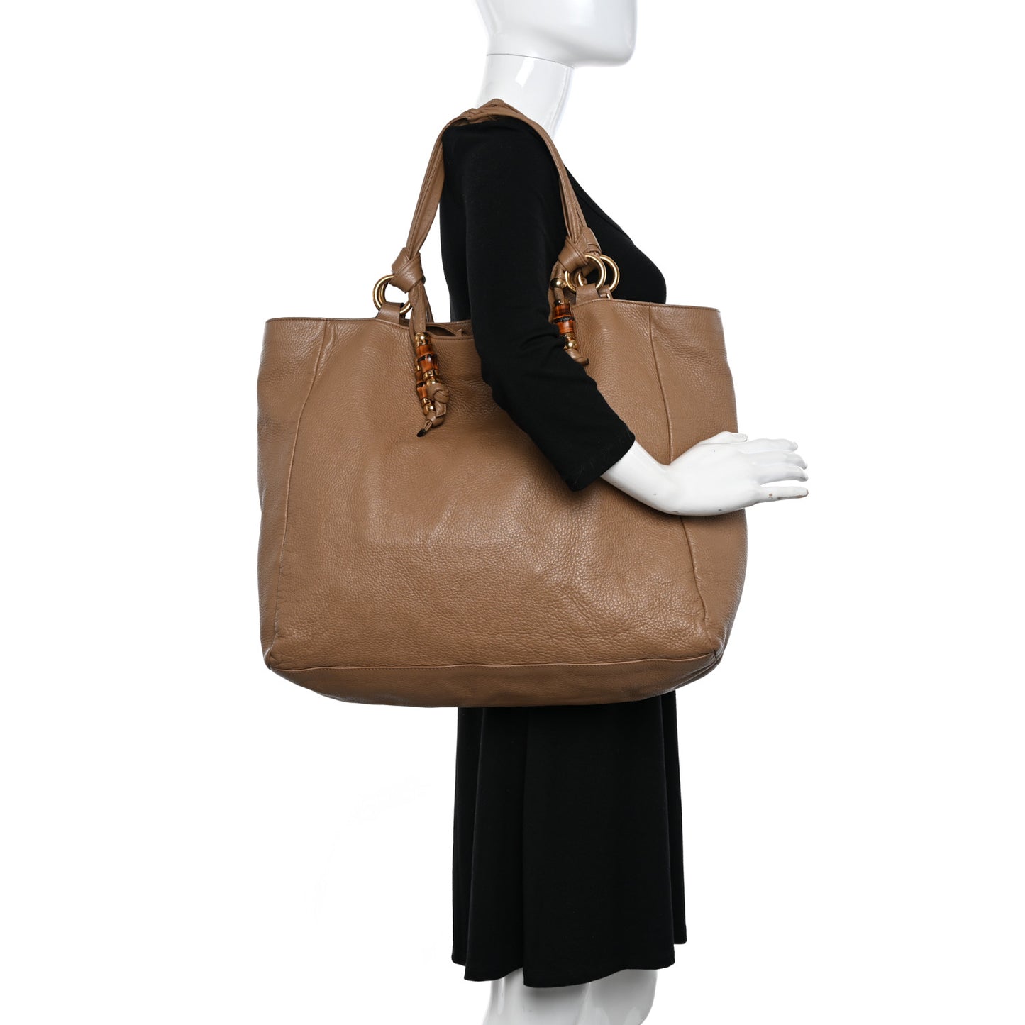 Pebbled Calfskin Large Jungle Tote Natural Tan