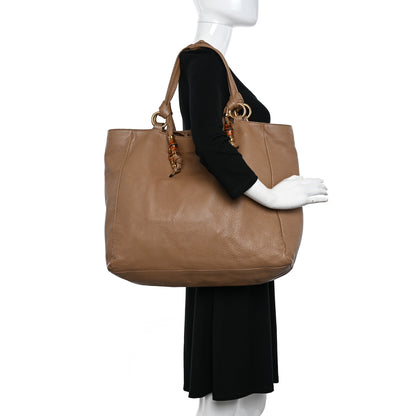 Gucci Pebbled Calfskin Large Jungle Tote Natural Tan 2 of 12