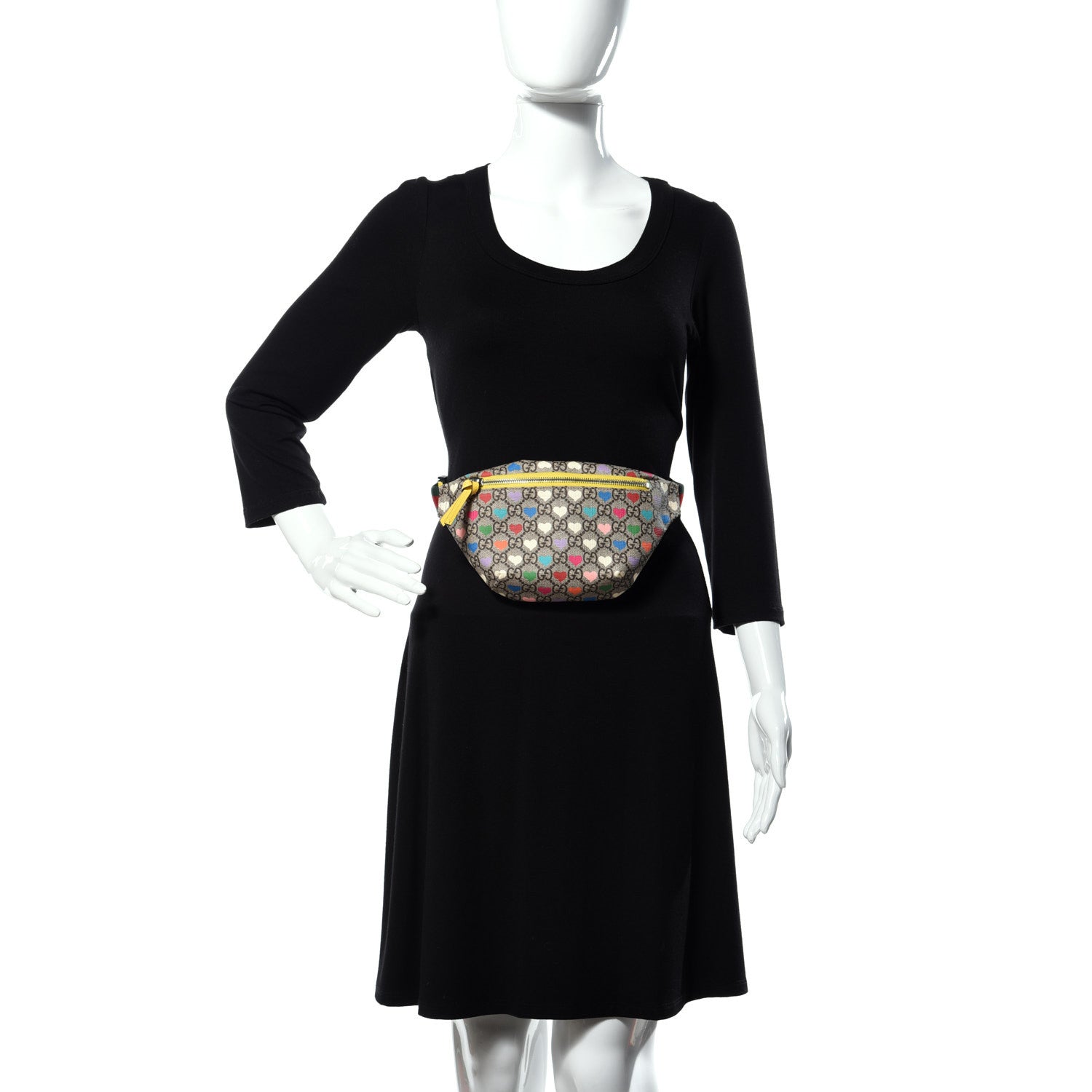 Gucci Soft GG Supreme Monogram Hearts Web Childrens Belt Bag Beige Ebony Multicolor Freesia 2 of 10