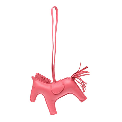 Hermes Milo Lambskin Grigri Rodeo Horse Bag Charm MM Rose Azalee 1 of 4