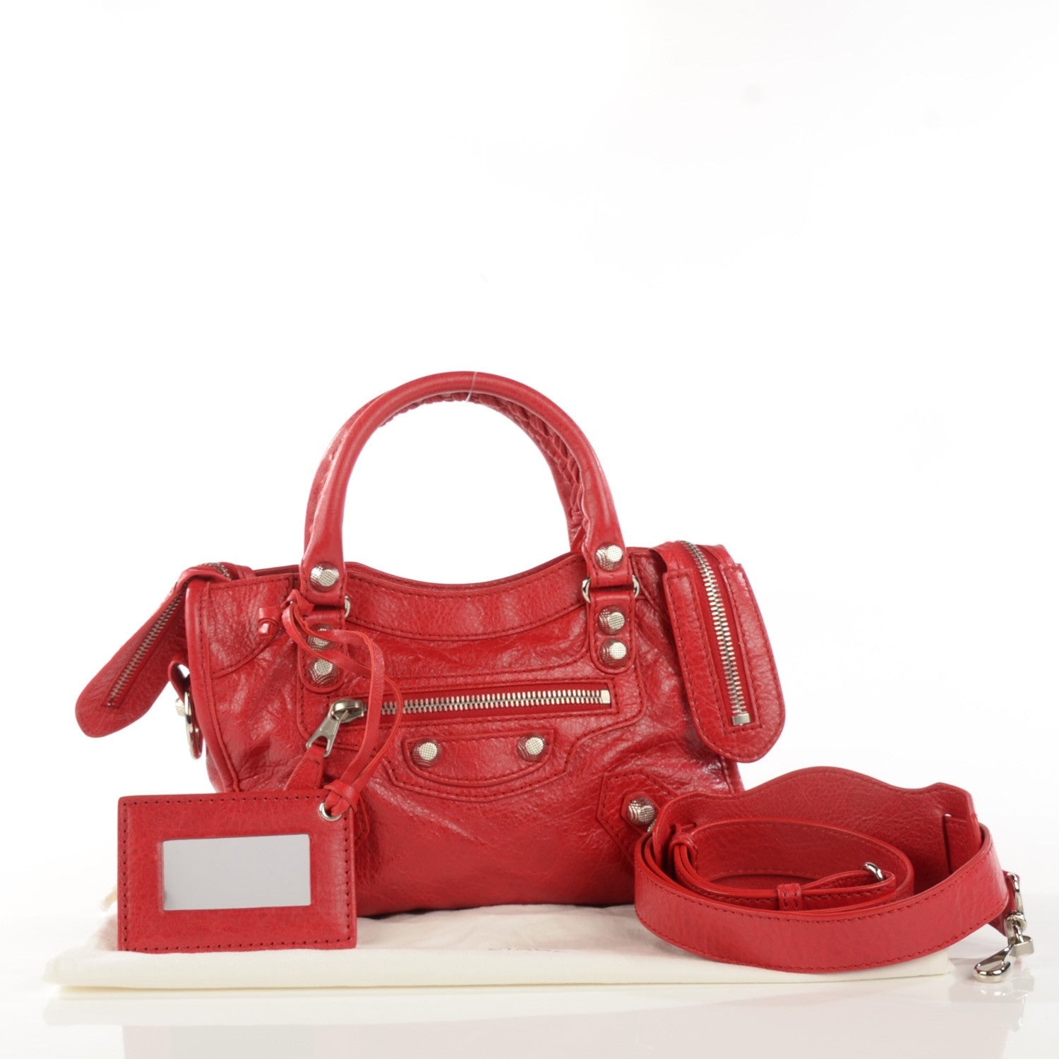 Balenciaga Agneau Giant 12 Silver Hardware Mini City Rouge Cardinal 6 of 11