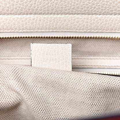 Gucci Dollar Calfskin Large Soho Top Handle Satchel Hibiscus Red Mystic White Blue 7 of 10