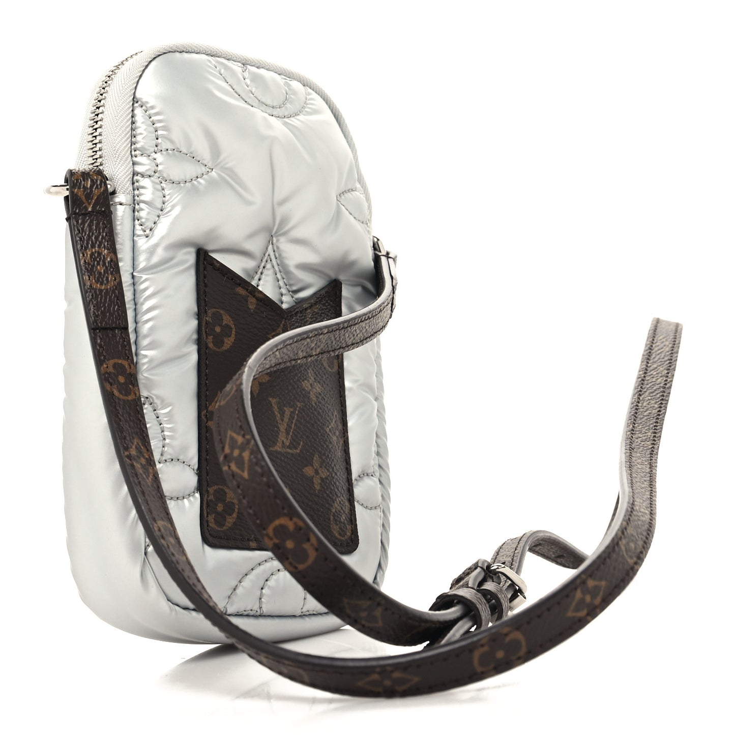 Econyl Monogram Pillow Phone Pouch Silver