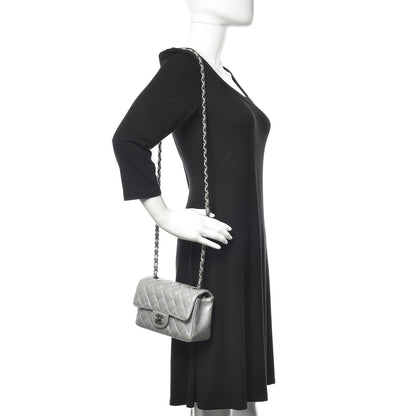 Chanel Metallic Caviar Quilted Mini Rectangular Flap Silver 2 of 13