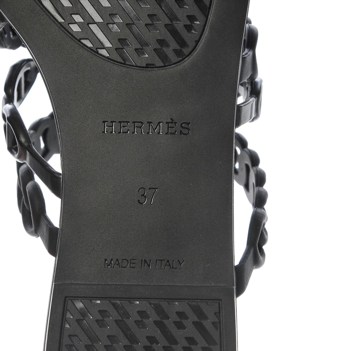 Rubber Chaine d'Ancre Nude Sandals 37 Black