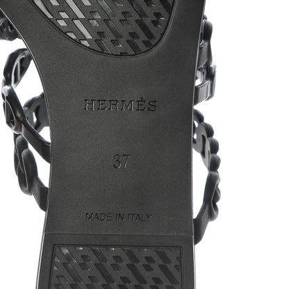 Hermes Rubber Chaine d'Ancre Nude Sandals 37 Black 6 of 8