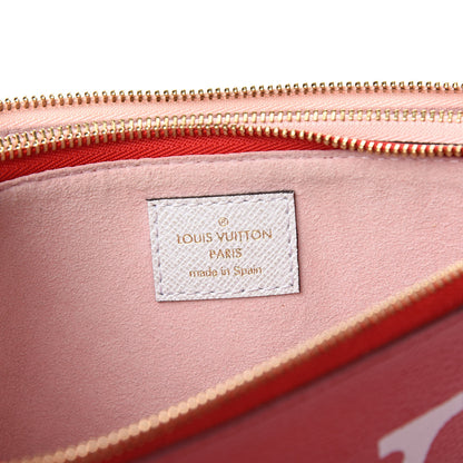 Louis Vuitton Monogram Giant Double Zip Pochette Rouge 8 of 11