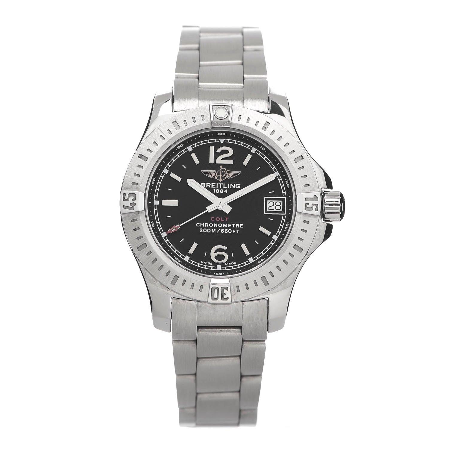 Breitling Stainless Steel 33mm Colt Lady Quartz Watch Black A77388 1 of 5