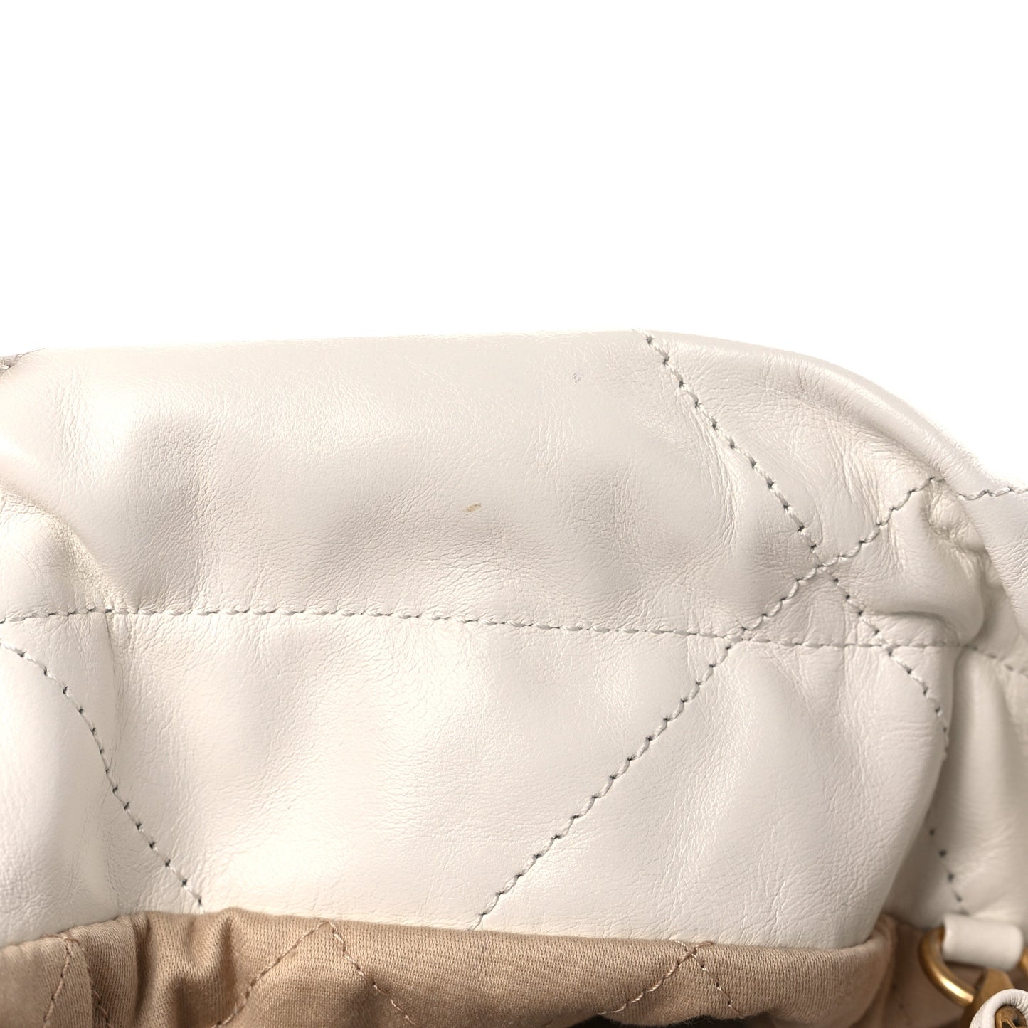 Shiny Calfskin Quilted Mini Chanel 22 White