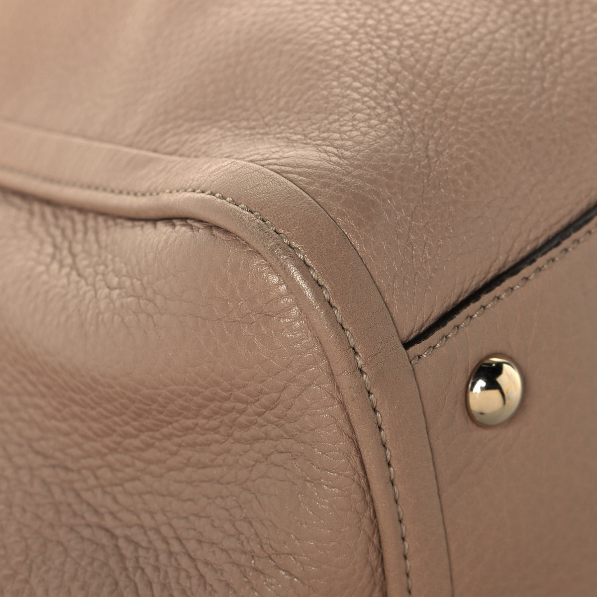 Pebbled Calfskin Medium Soho Shoulder Bag Camelia