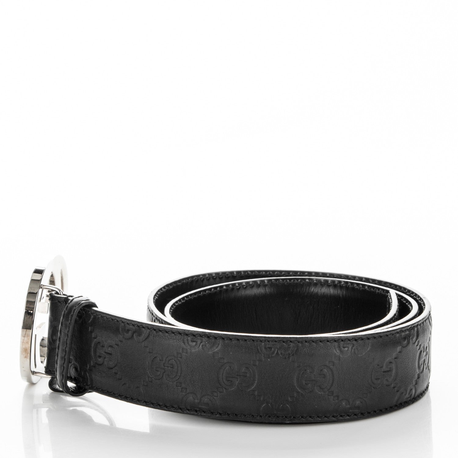 Gucci Guccissima Interlocking G Belt 90 36 Black 3 of 6