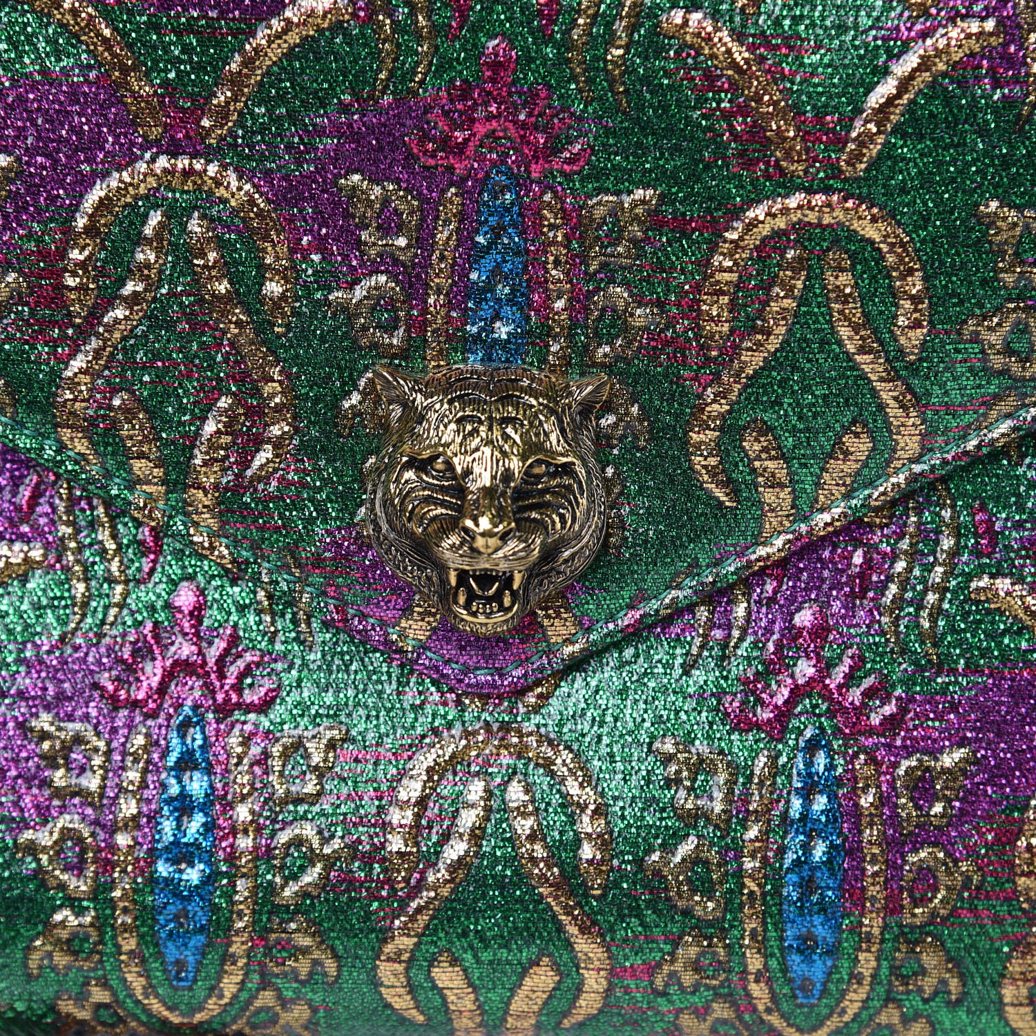 Gucci Brocade Animalier Bow Drawstring Backpack Multicolor 9 of 11