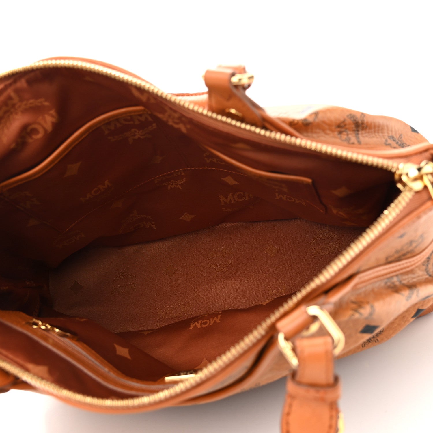 MCM Visetos Shoulder Bag Cognac 5 of 13