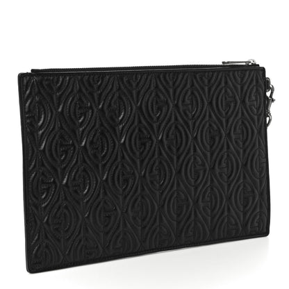 Gucci Calfskin G Rhombus Quilted Documents Holder Black 3 of 9