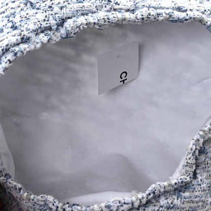 Chanel Cotton Tweed CC Beret S Blue White 5 of 6