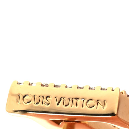 Louis Vuitton Metal Crystal LV Iconic Earrings Gold 4 of 5