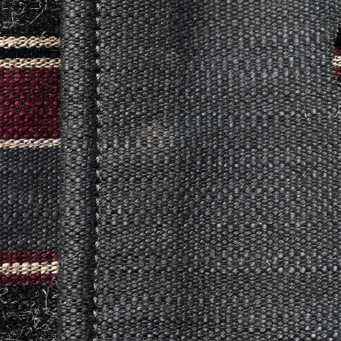 Striped Canvas Medium Deauville Tote Grey