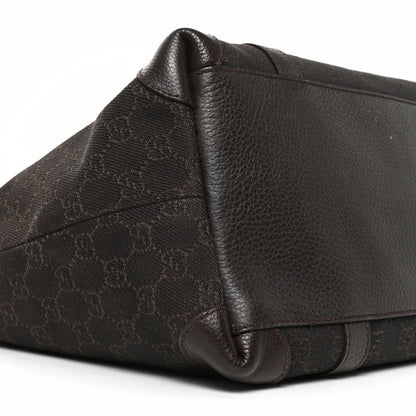 Gucci Monogram Large GG Charm Dome Satchel Dark Brown 9 of 10