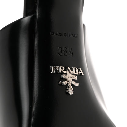 Prada Spazzolato Metal Triangle Logo 75mm Slide Sandals 36.5 Black 6 of 9