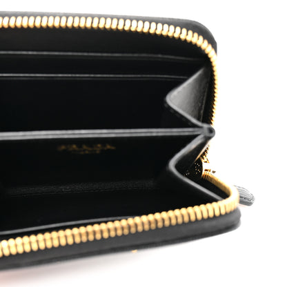 Prada Vitello Move Triangle Logo Zip Coin Purse Black 6 of 8