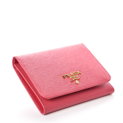 Prada Vitello Move Tri-Fold Compact Wallet Peonia 4 of 8