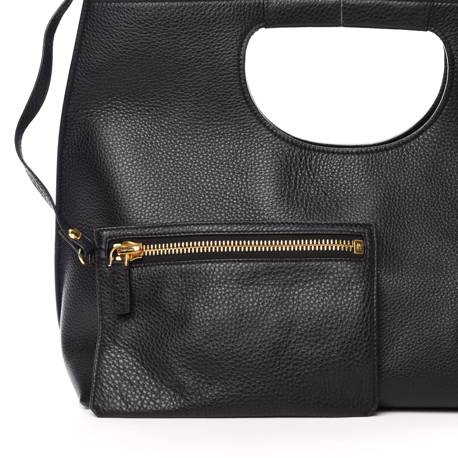 Tom Ford Calfskin Large Alix Padlock Zip Shoulder Bag Black 10 of 12