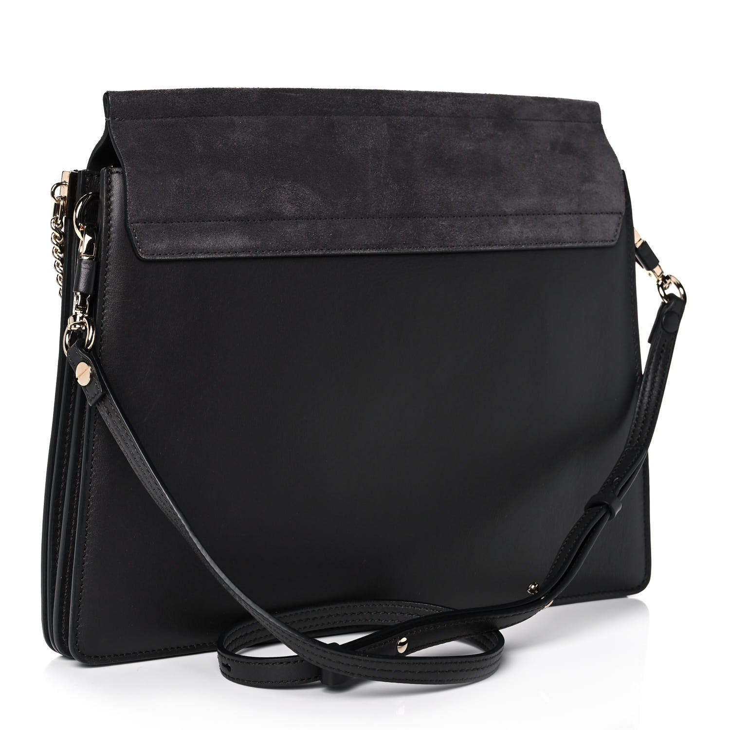 Chloe Suede Calfskin Medium Faye Shoulder Bag Carbon Grey 3 of 10