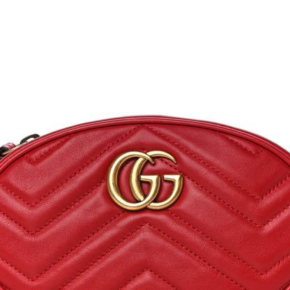 Gucci Calfskin Matelasse GG Marmont Belt Bag 75 30 Hibiscus Red 14 of 14