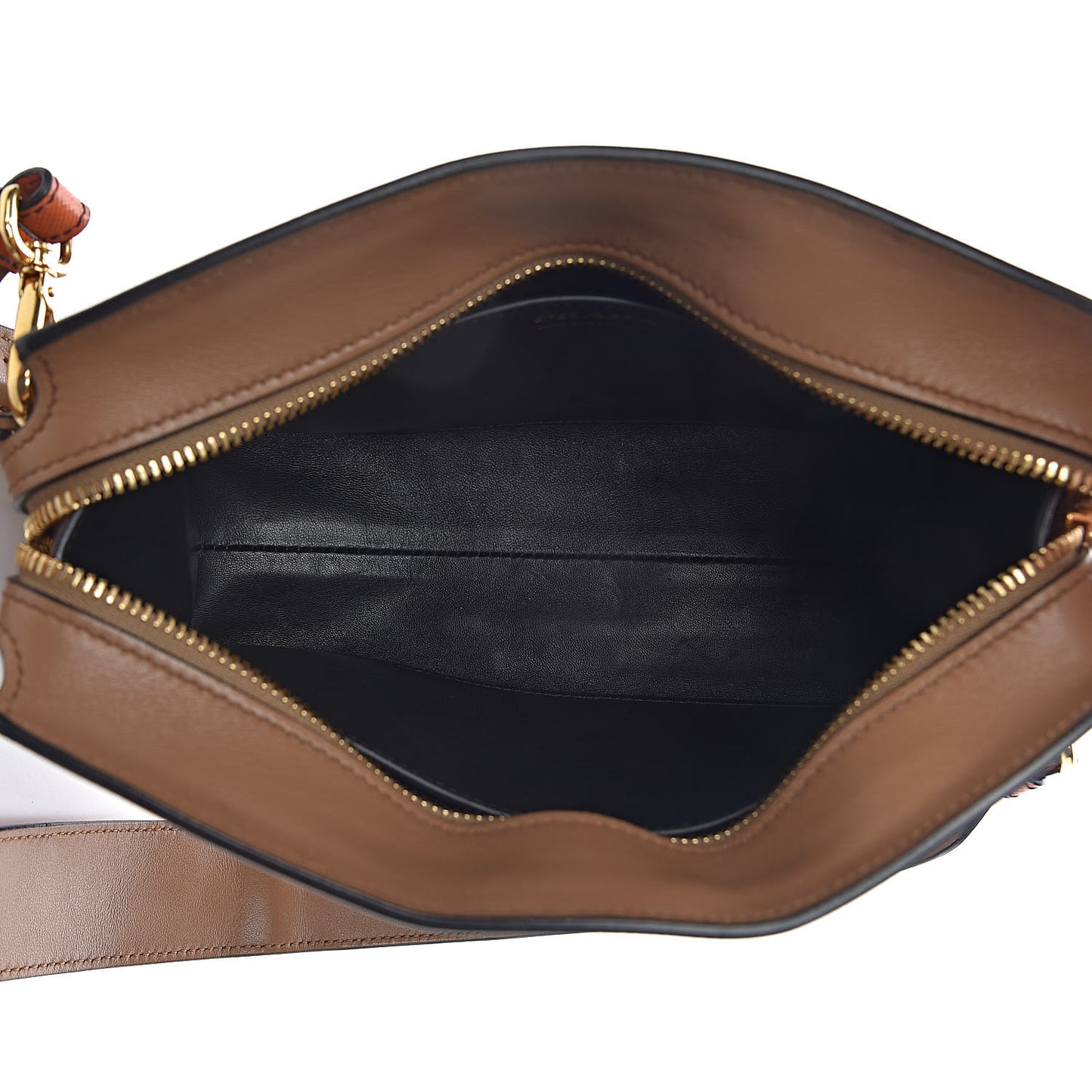 City Calf Saffiano Greche Shoulder Bag Caramel Papaya