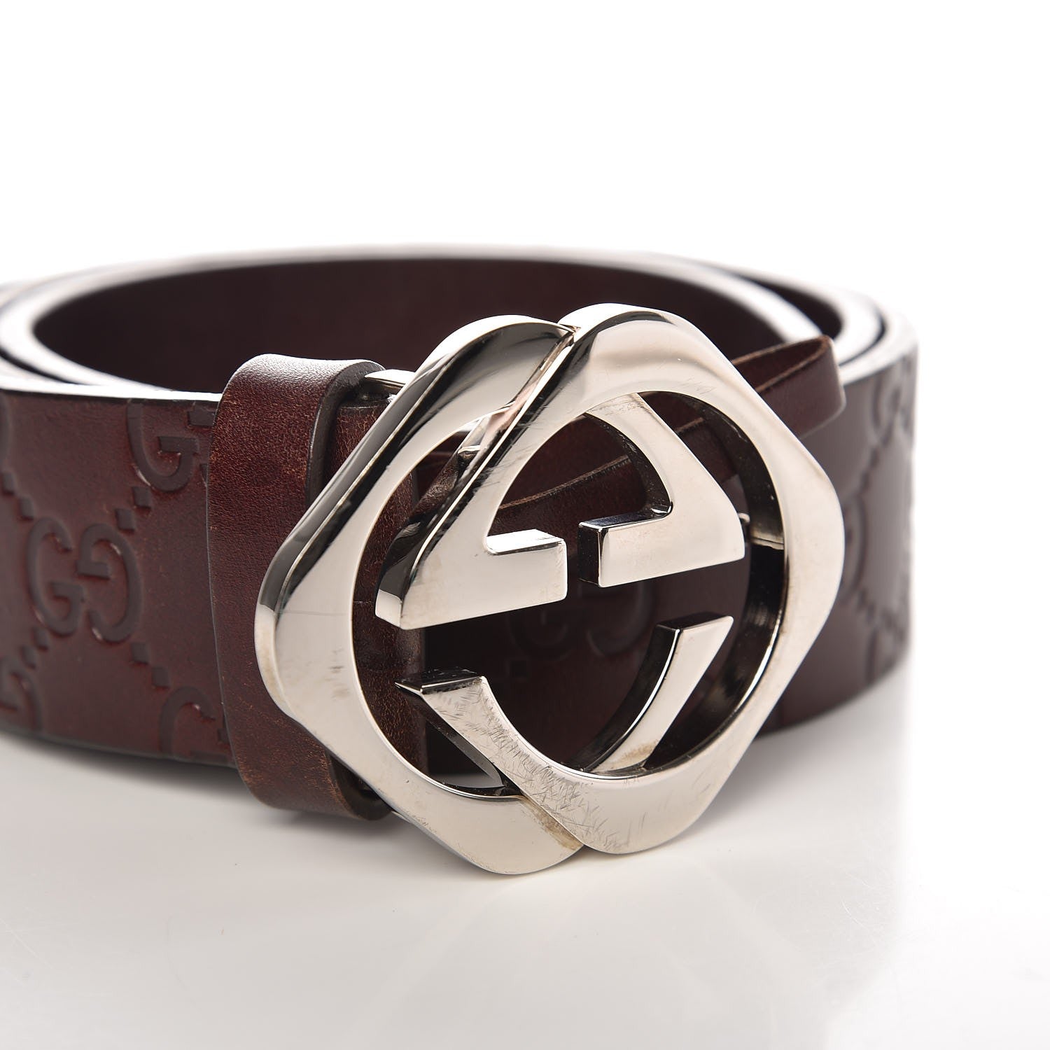 Gucci Guccissima Square G Belt 85 34 Brown 8 of 9