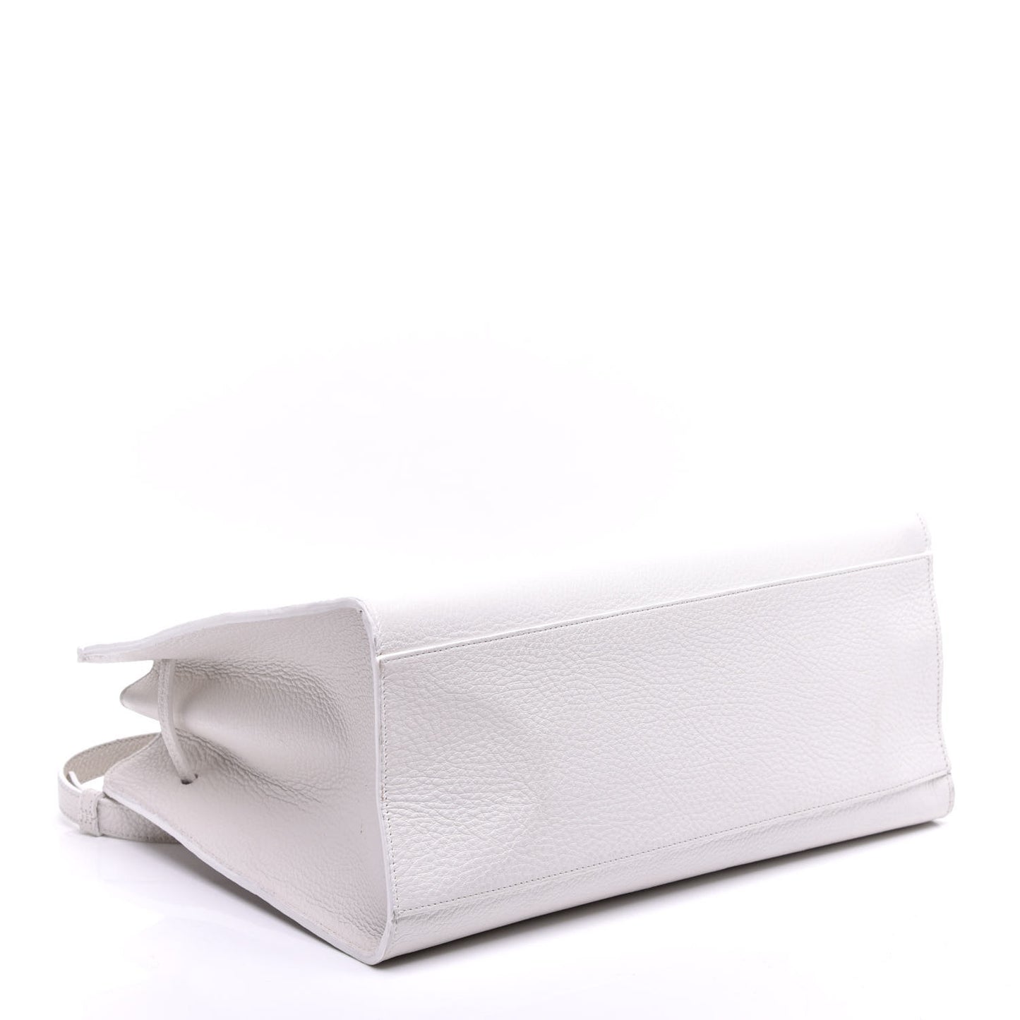 Tumbled Calfskin Large Sun Bag White