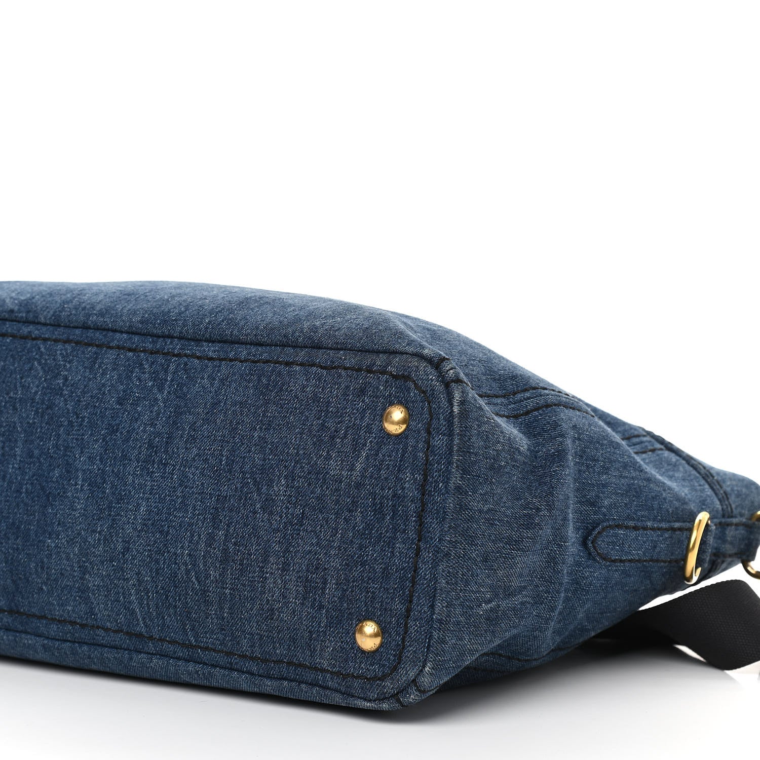 Prada Denim Large Logo Shopping Tote 11 of 11