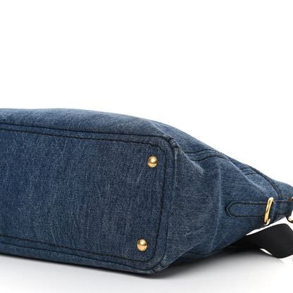 Prada Denim Large Logo Shopping Tote 11 of 11