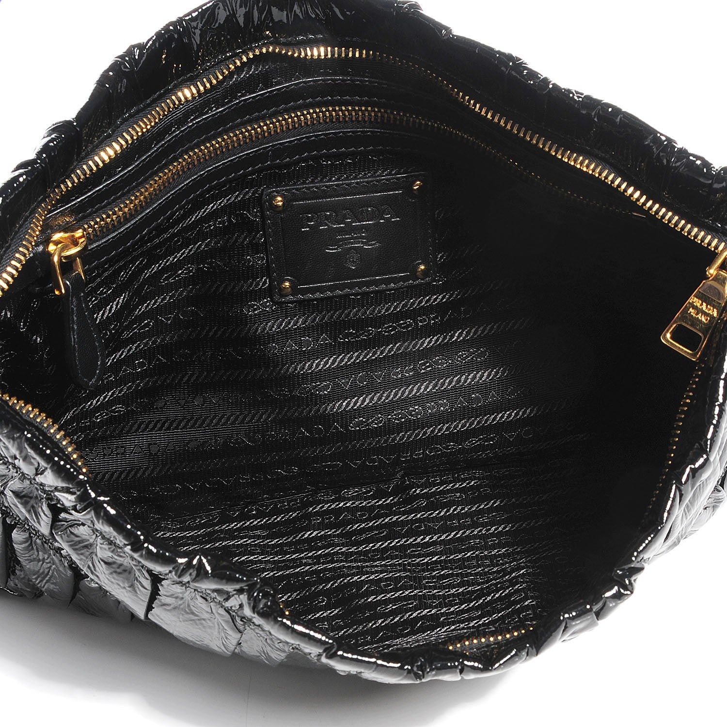 Prada Vernice Gaufre Clutch Black 10 of 10