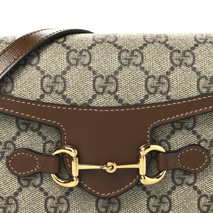 Gucci GG Supreme Monogram Mini Horsebit 1955 Shoulder Bag Beige Brown Sugar 8 of 12