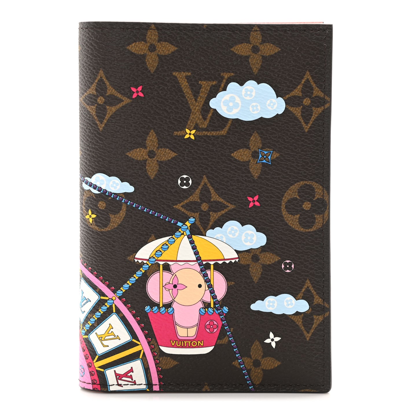 Monogram 2020 Christmas Animation Big Wheel Passport Cover Rose Ballerine